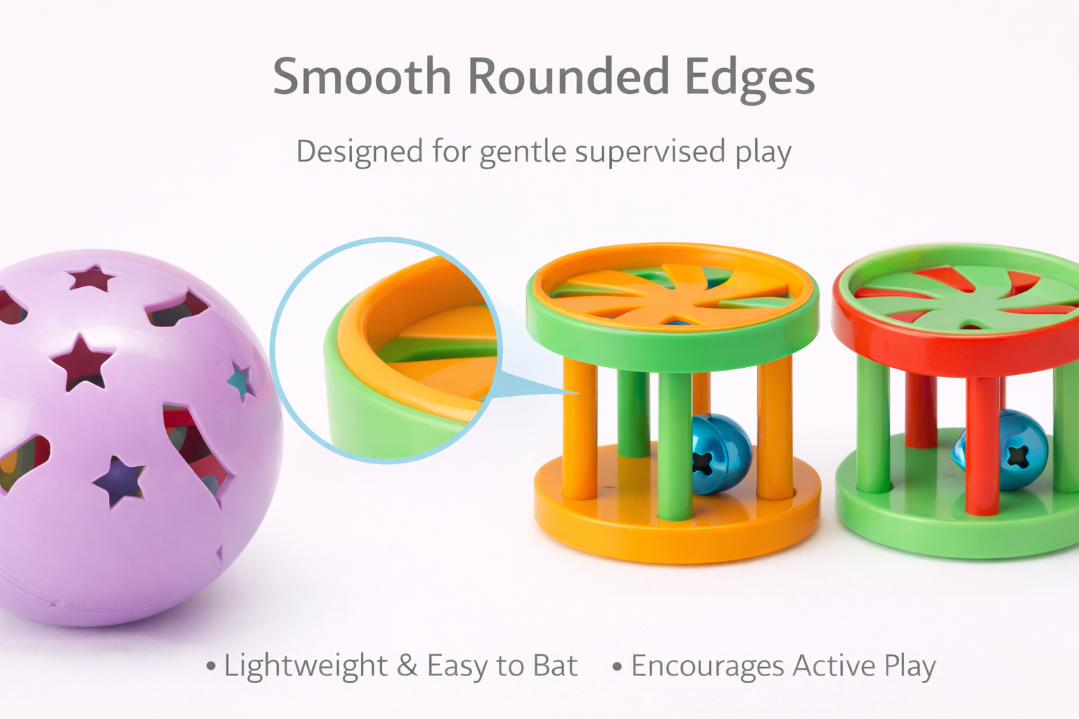 6‑Piece Interactive Cat Toy Set for Indoor Cats (Jingle Balls & Rolling Drums)