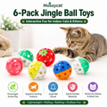 Mossycat 6-Pack Cat Jingle Ball Toys | Interactive Toys for Indoor Cats
